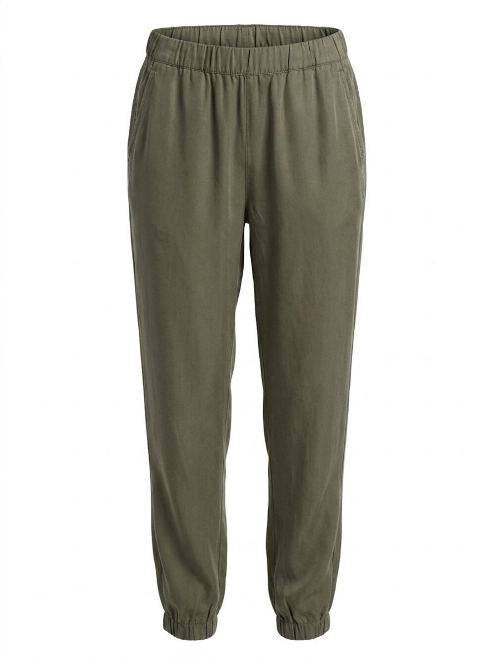 Clu Silk Blend Made in USA Olive Green Jogger Pants Women Size XS